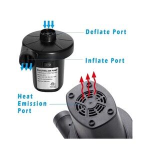 Electric Air Pump 8201 Input AC 110V/60Hz 130W Black Air Mattress